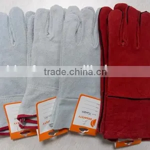 DDSAFETY Wholesale Welder Glove Red Cow Split Leather Gloves thumbnail-5