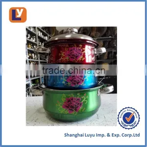 3sets Colorful Stainless Steel Cookware Pot Set thumbnail-1