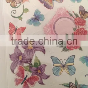 Elegant Lily & Butterfly Design Sticker, Classic Decorative Shinny Glitter Sticker thumbnail-4