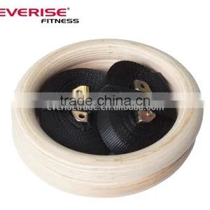 Wooden Gym Rings With Adjustable Gym Wrist Straps for Crossfit thumbnail-2