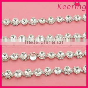 Wholesale Rhinestone Crystal Fancy Stone Chain Trimming for Dress WRC-247 thumbnail-2