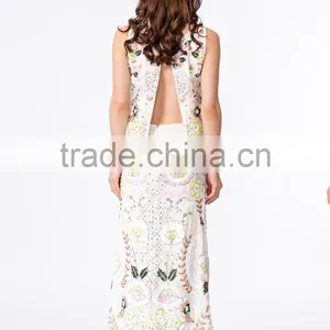 New Fashion Clothing Manufacturer Women Sequin Beaded Crop Top and Skirt thumbnail-4