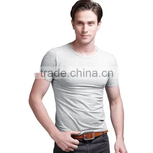 2016 New Casual Fashionable Blank Round- Collar Men's Short Sleeve T-shirt thumbnail-5
