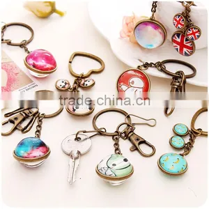 Exquisite Bronze Metal Starry Sky Bag Hanger,creative Cartoon Keychains,planet Car Key Holder thumbnail-1