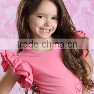 Hot Sale Children Wear 100% Cotton Ruffle Tshirt Match Ruffle Shorts Wholesale Children Clothing thumbnail-2