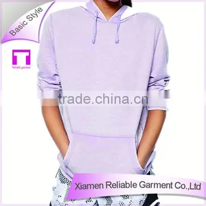 Blank Light Purple Wholesale Plain 100% Polyester Hoodies Made in China thumbnail-1