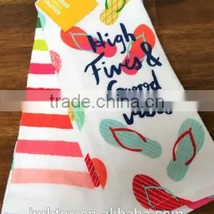 Set of Colorful Sandals & Stripes Gourmet 100% Cotton Kitchen Tea Towels thumbnail-1