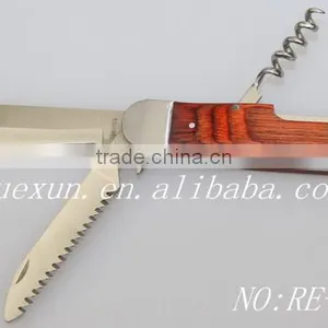 Wooden Handle Stainless Steel Pocket Knife thumbnail-1