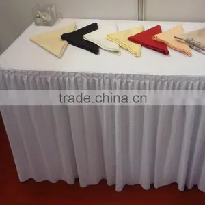 100% Polyester Table Skirts for Banquet Wedding Table Linen Table Skirts thumbnail-1