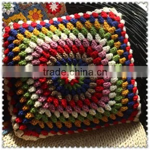Crochet Flowers Crochet Square Bed Pillow Cushion Pillow Cushion Lumbar Pillow Cover thumbnail-3