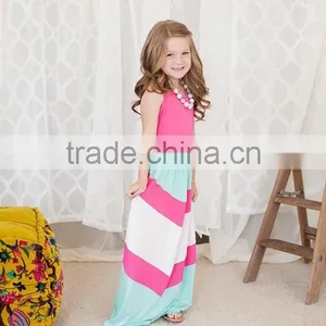 Wholesale Strip Long Dress Rose Red Green White Maxi Dress Mommy and Me Clothing thumbnail-4
