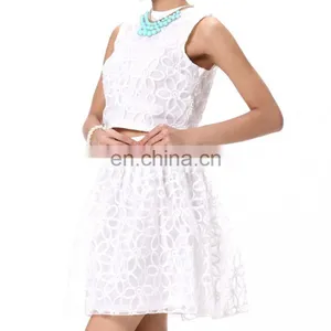 Glass Fiber Fabric Sleeveless White Skirt Two Piece Clothing thumbnail-4