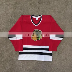 NHL 100% Polyester Custom Name/Number Red Chicago Blackhawks Hockey Jersey For Fans thumbnail-1