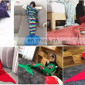 2017 Solid Colors Christmas Sales Mermaid Blanket/mermaid Tail Blanket Crochet Blankets for Winter thumbnail-4