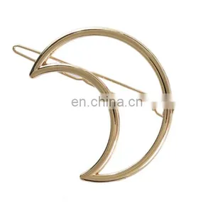 Fashionable Metal Hair Clips With Moon Shape Barrettes for Ladies thumbnail-3