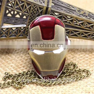 Avengers Necklace Chain Cartoon Pocket Watch Fashion Iron Man Superman Men Women Gifts thumbnail-1