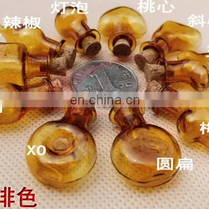 Wholesale Mini Glass Bottle Wooden Cork Stopper Coffee Color Small Empty Glass Bottles Corks thumbnail-1