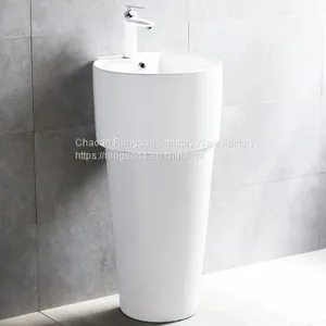 Hot Sale Best Price Floor Mounted Middle East Ceramic Pedestal Basin Sink thumbnail-4