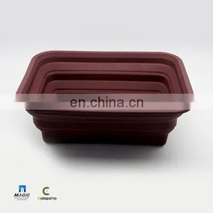 2018 Large Capacity FDA Silicone Collapsible Water Bucket Foldable Food Storage Basket thumbnail-1