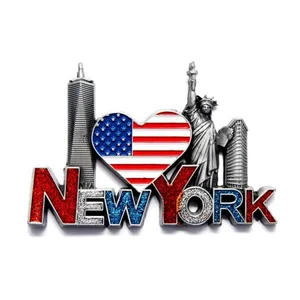 3D Metal Fridge Magnet New York Design Tourist Souvenir thumbnail-1