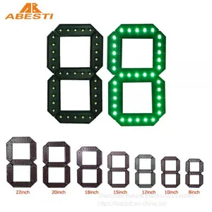 Green 6inch Outdoor 7 Segment Display 1 Digit Number Number Outdoor Waterproof Seven Segment Gas Station Price Sign thumbnail-2