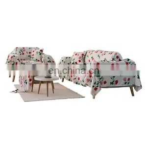 New Design 100% Polyester Reactive Dyeing Rose Pattern Ornamental Sofa Cover thumbnail-6