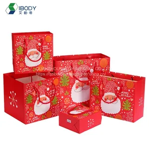 Custom White Cardboard Christmas Bag Printing Luxury Eco-friendly Handle Art Cardboard Gift Shopping Paper Bag thumbnail-4