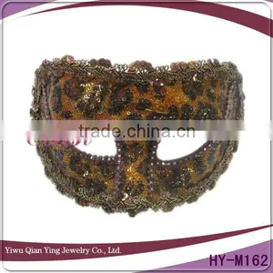 High Quality Leopard Print Party Mask Sequins Party Mask thumbnail-1