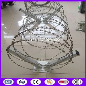 Spiral Coil Anti Rust Razor Blade Barb Wire Cros Type And Iron Wire Material Inside From China thumbnail-1