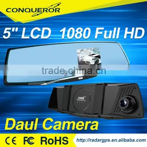 2016 Rearview Mirror With DVR Romote Radar Detector Combo 3 in 1 Car DVR Rearview Mirror thumbnail-1