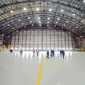 Customized Dimension Long Span Steel Space Frame Airplane Prefabricated Hangar thumbnail-1