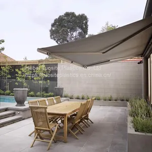 Aluminum Alloy Full Cassette Retractable Awning Electric Remote Control With LED Light Inner Cover Awning thumbnail-1