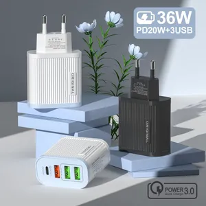 QC3.0 Charger Wall Charging Hot Selling US EU Charging Plug 4USB Port Suitable for Different Mobile Phones thumbnail-5