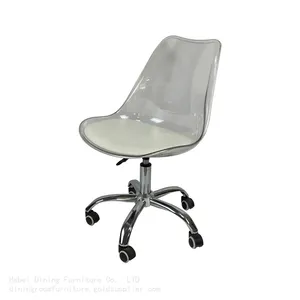 Plastic Swivel Chair Acrylic Backrest Upholstered Seat DC-P03PF thumbnail-1