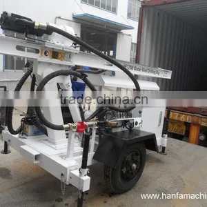 Welcomed in South America ! High Efficiency HF120W Trailer Hydraulic Portable Water Well Drilling Rig thumbnail-4