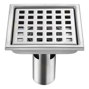 Modern Design Square 304 Stainless Steel Hidden Floor Drain Deep Water Seal With Cross-Border Access for Bathrooms and Toilets thumbnail-1