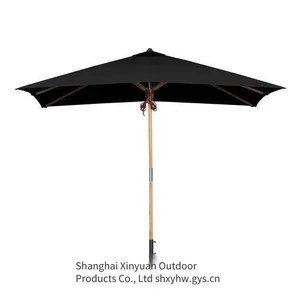 Solid Wood Furniture Umbrella Suitable for Hotels, Restaurants and Cafes. Outdoor Rectangular Teak Patio Umbrella thumbnail-1