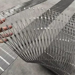 Wholesale High Quality Customized Bird Aviary Stainless Steel Wire Rope Mesh Bird House Net Flexible Cable Mesh Ferruled Knotted thumbnail-1
