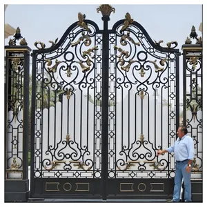 Custom Made Fancy Wrought Iron Gate Aluminum Gate Design For Home thumbnail-5