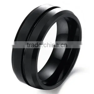 Retro Pure Tungsten Steel Black Men's Ring Finger Band Classic Personalized Gift New Style thumbnail-1