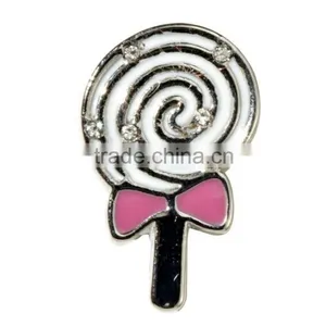 Zinc Alloy Lollipop Enamel & Crystal Slide Charm for Pet Collars thumbnail-1