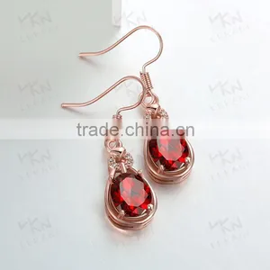 2015 Fashiable New Design Big Red Rhinestone Crystal Earrings thumbnail-2