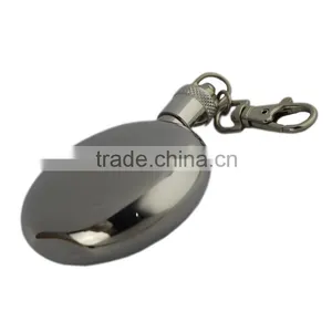 1oz Mini Type and Metal Body Material Stainless Steel Hip Flask With Keychian and Laser Logo thumbnail-5