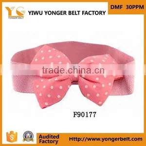 Beautiful Pink Bowknot Designs Fashion Lady Elastic Garment Fabric Belt thumbnail-1