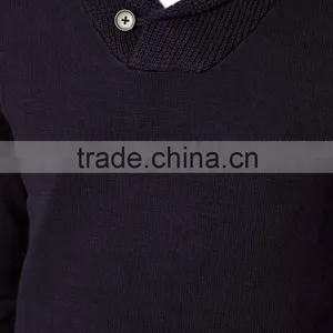 Man's Regular Fit Sweater With Waffle Shawl Collar thumbnail-3