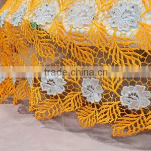 2015 New Fashion Lady Dress Nigeria Heavy Cord Lace Spangles Lace for Party Dress thumbnail-2