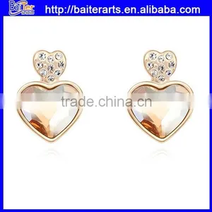Gold Plated Alloy Micro Wave Earrings,faked Micro Paved Earrings for Girls thumbnail-5