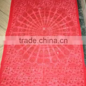 Peocock Printed Mandala Tapestry thumbnail-3