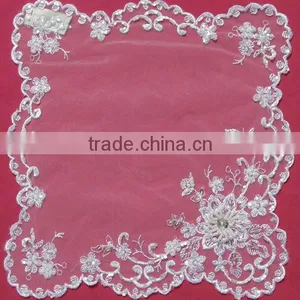 Guangzhou Soft White Wedding Mat With Pearls Beads Manufacture thumbnail-1