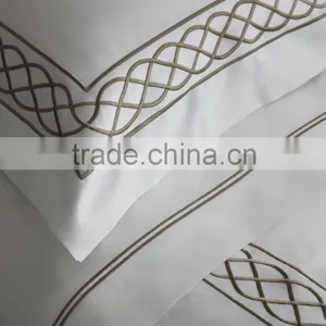 300TC Egyptian Cotton Sheet Set Embroidery Artwork thumbnail-2